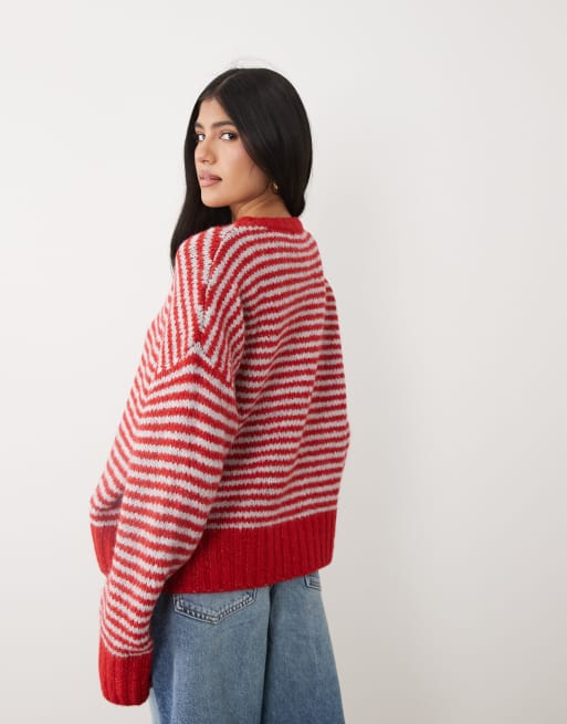 Cotton On – Luxe – Rödrandig tröja med rund halsringning, 4 av 4