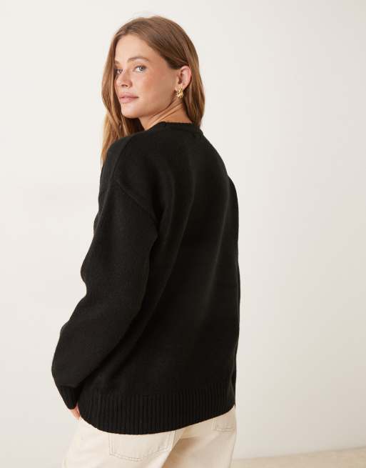 Cotton On - Luxe - Sort sweater med rund hals, 4 af 4