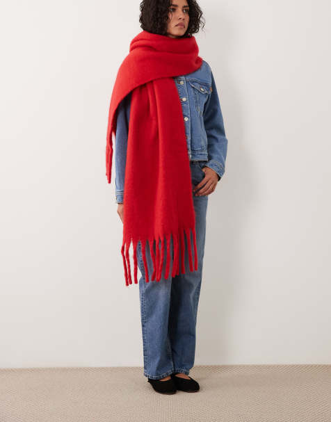 Cotton On luxe tassel scarf in red - view 1