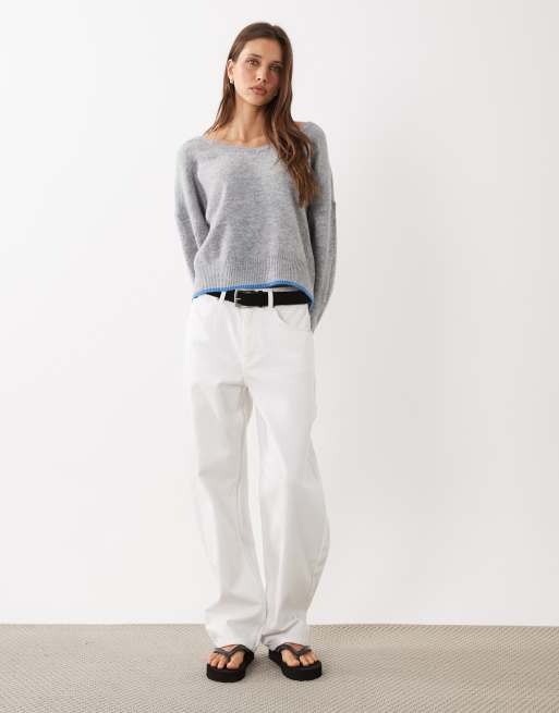 Cotton On Luxe v neck knit in gray heather, 2 of 4