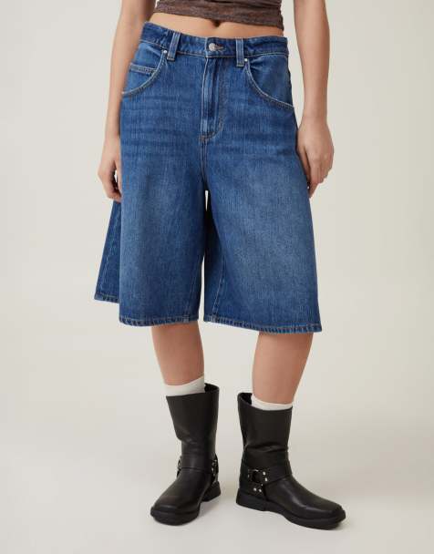 Cotton On Lyocell wide denim jort in shore blue