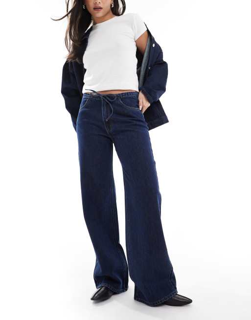 Cotton On Lyocell wide pant in blue - MBLUE