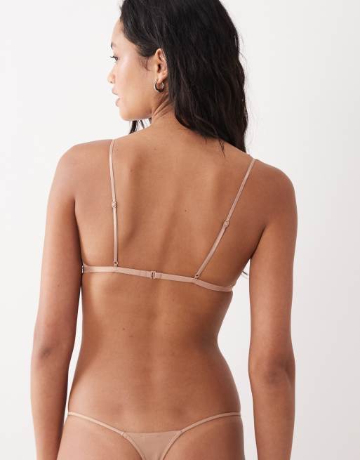 Cotton On - Lysebrun usynlig bralette i mikrofibermateriale, 4 af 4