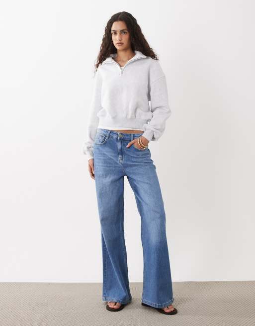 Cotton On - Lysegrå meleret sweatshirt med halv lynlås, 2 af 4