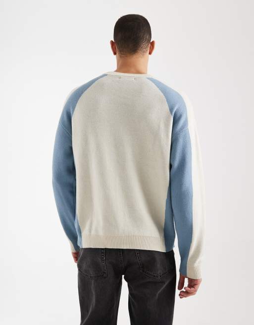 Cotton On - Maglietta girocollo a maniche lunghe blu con pannelli, 3 di 5