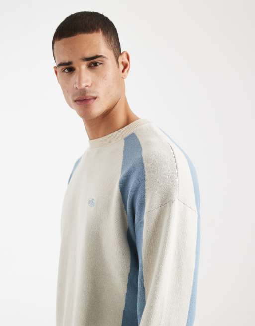 Cotton On - Maglietta girocollo a maniche lunghe blu con pannelli, 4 di 5