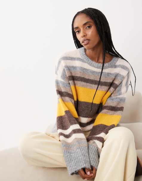 Cotton On - Maglione girocollo di lusso con righe dorate soffici - view 1
