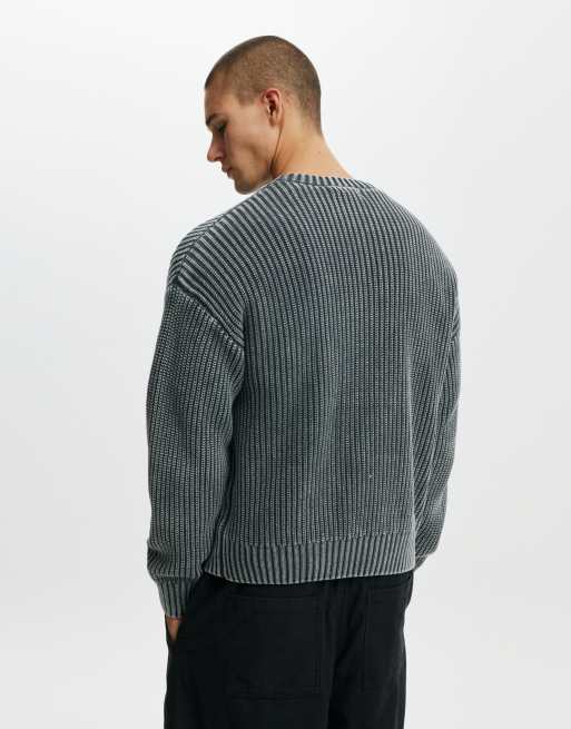 Cotton On - Maglione girocollo squadrato color nero slavato, 2 di 4