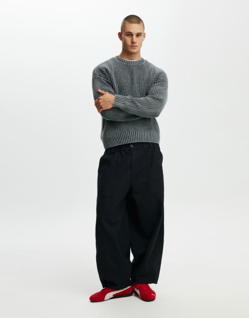 Cotton On - Maglione girocollo squadrato color nero slavato, 3 di 4