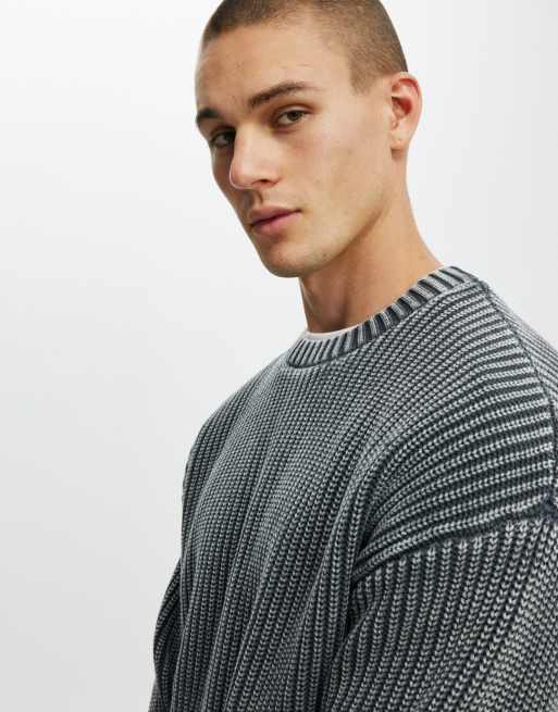 Cotton On - Maglione girocollo squadrato color nero slavato, 4 di 4
