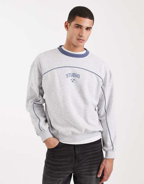 Cotton On - Maglione girocollo squadrato grigio con grafica - view 1