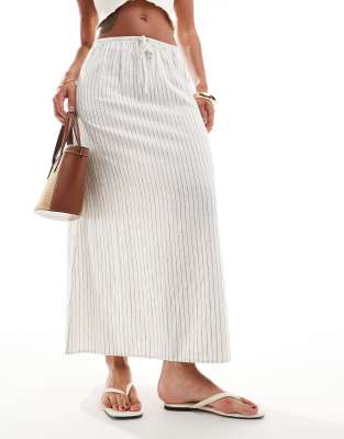 Cotton:On Cotton On margot midi skirt in ecru stripe-Multi