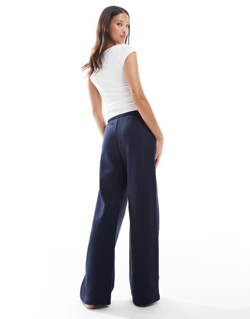 Cotton On – Marinblå klassiska sweatpants i fleece med vida ben, 4 av 5