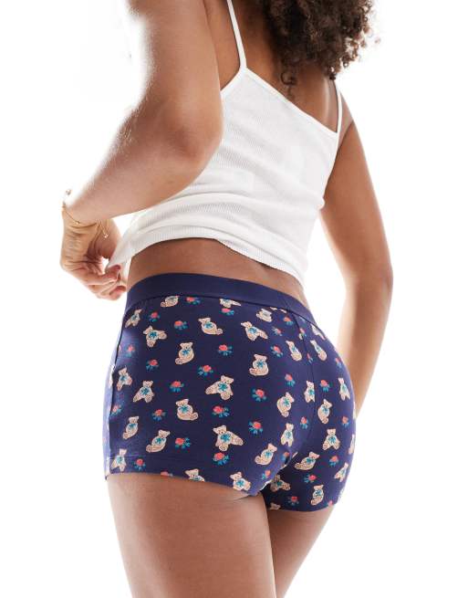 Cotton On - Marineblå boyshorts i jersey med bamsegrafik, 2 af 4