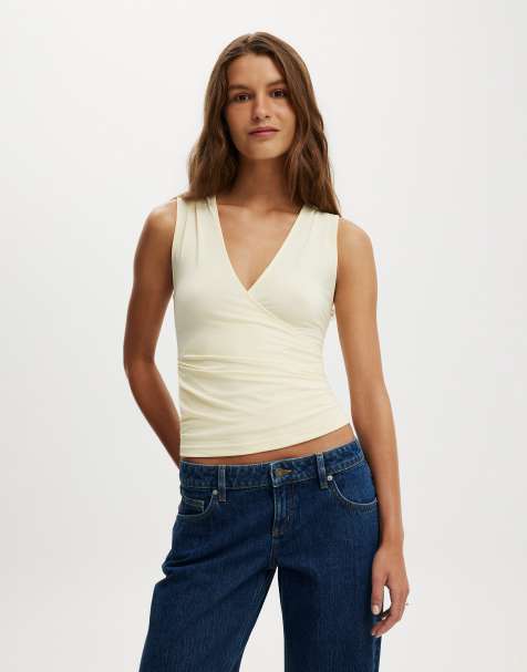Cotton On Marlo wrap tank in beige - view 1