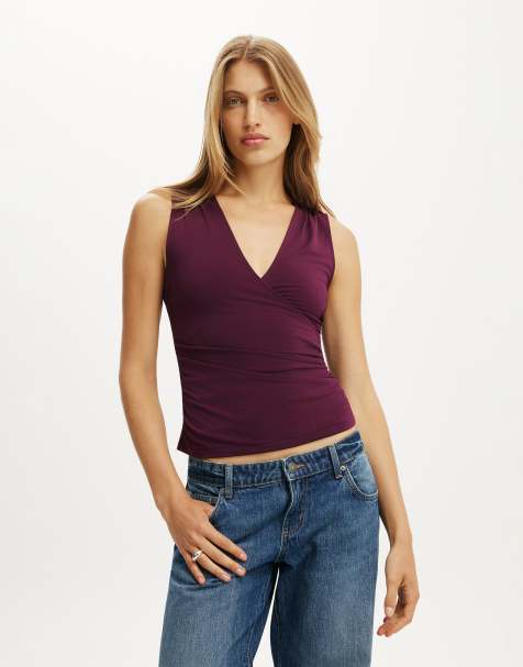 Cotton On Marlo wrap tank in brown - view 1