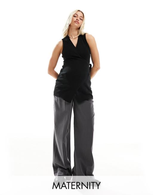 Cotton On Maternity - Canotta in maglia a coste a portafoglio 