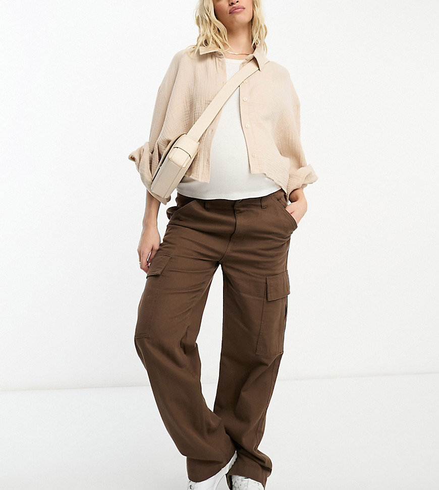 Cotton On Maternity cargo trousers in brown