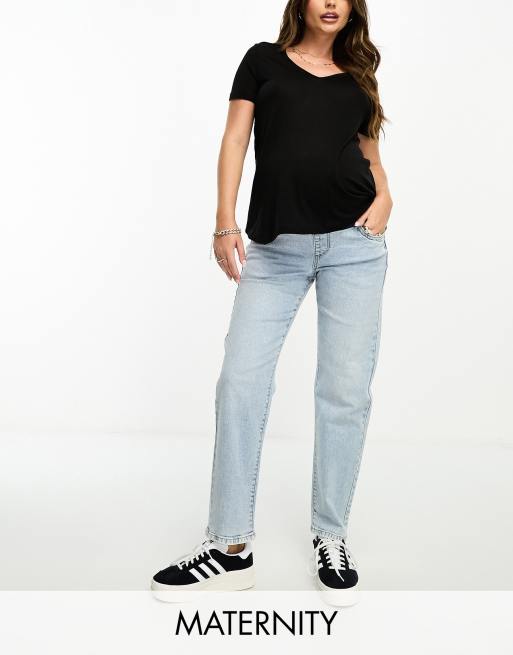 Cotton On Maternity - Jeans dritti elasticizzati blu 