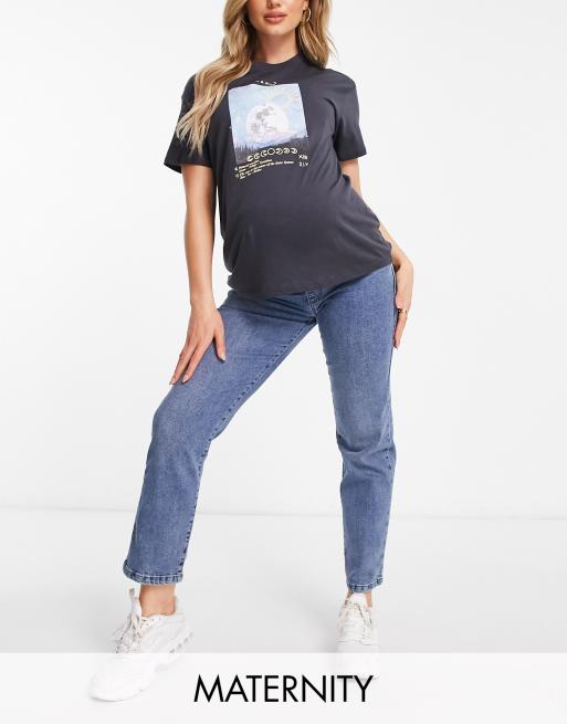 Cotton On Maternity - Jeans elasticizzati dritti blu