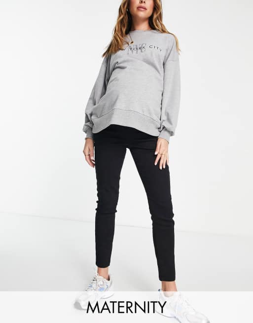 Cotton On Maternity - Jeans sopra il pancione super skinny e super elasticizzati in nero