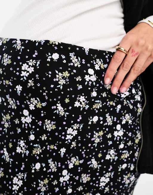 Cotton On Maternity maxi slip skirt in black floral print , 3 of 4