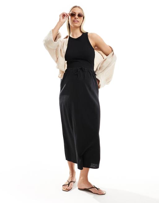 Maxi Slip Skirt in Black