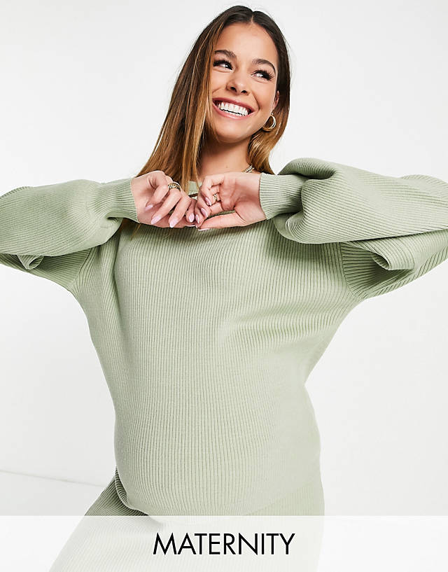 Cotton:On - Cotton On Maternity pullover sweat co-ord in sage