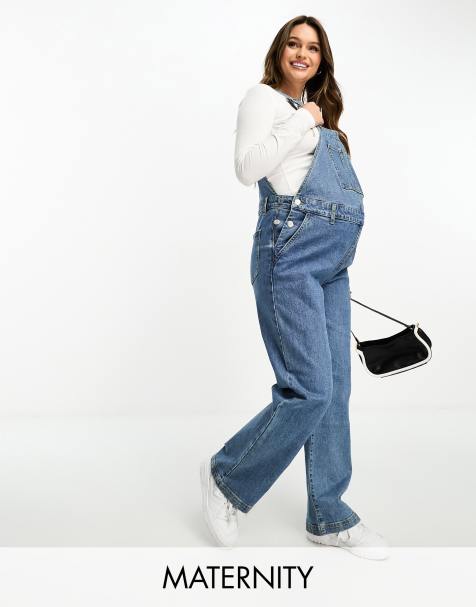 Cotton On Maternity utility dungarees in blue - view 1