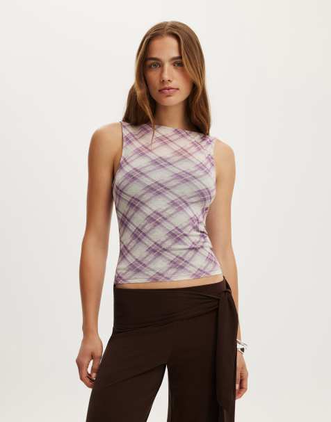 Cotton On Maxi check mesh tank in multi - view 1