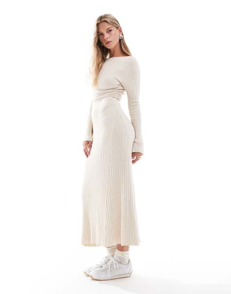 Cotton On maxi knit dress in heathered oatmeal - view 1