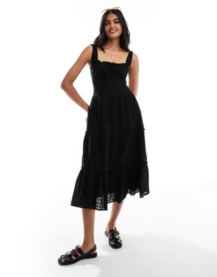 Cotton:On Cotton On maxi prairie dress in black