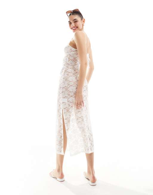 Cotton On – Maxi-Trägerkleid aus transparenter Spitze , 2 von 4