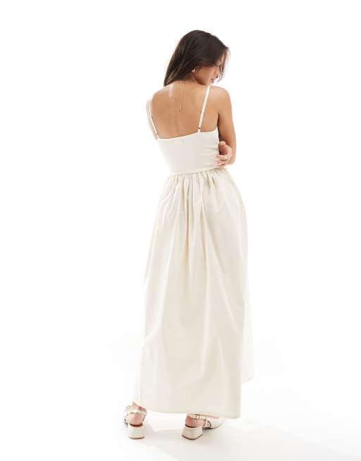 Cotton On maxi v waist dress in buttermilk