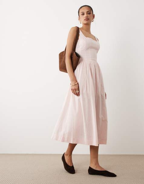 Cotton On – Maxikleid in Rosa mit Korsett-Design und tiefer Taille - view 1