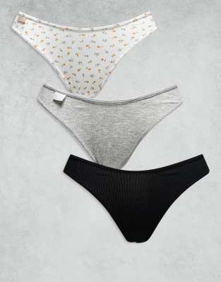 Cotton On - Mehrfarbige Slips im Multipack-Bunt