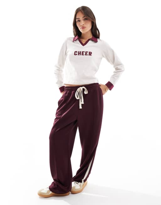 Cotton On - Meleret beige poloskjorte med grafisk 'Cheer'-print, 3 af 4
