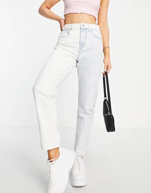 Cotton On – Mellanblå, panelsydda mom jeans , 4 av 4