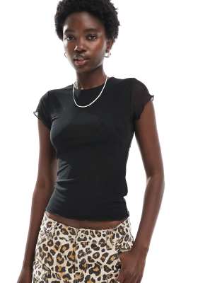 Cotton:On Cotton On mesh top in black