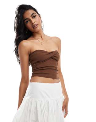 Cotton:On Cotton On Mia twist front tube top in carob