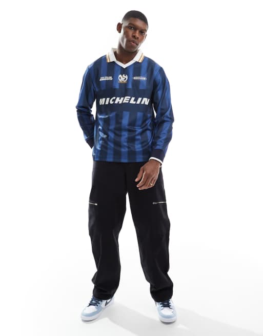 Cotton On michelin licensed graphic long sleeve top in navy stripe