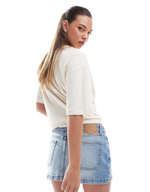 Cotton On micro denim mini skirt in rush blue