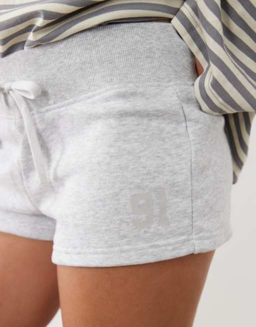 Cotton On micro fleece sweatshort in grey marle, 3 of 5