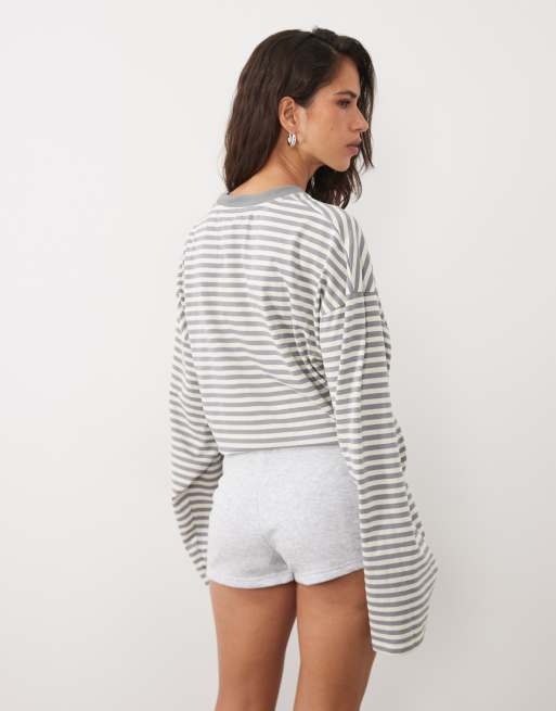 Cotton On micro fleece sweatshort in grey marle, 4 of 5