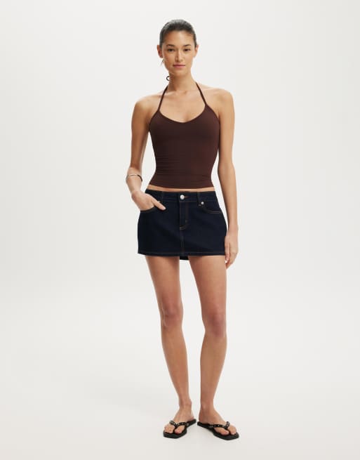 Cotton On Micro low denim skirt in blue, 2 of 4