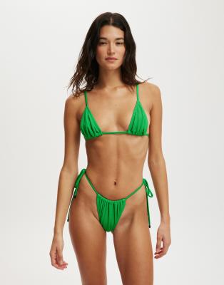 Cotton On Micro slider triangle bikini top in green - LGREEN - view 1