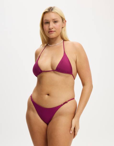 Cotton On Micro string thong bikini bottom in pink - view 1