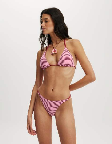 Cotton On Micro string thong bikini bottom in red - view 1