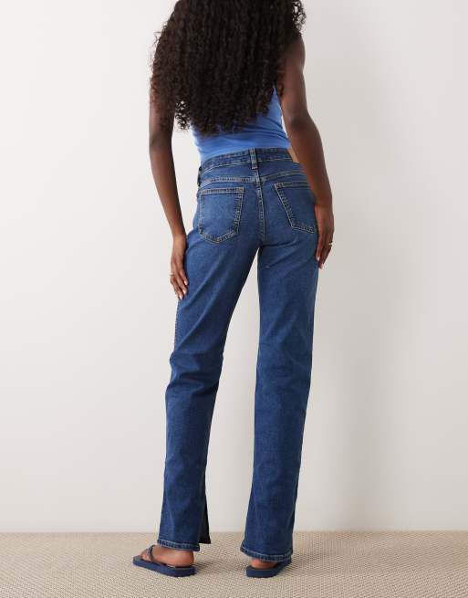 Cotton On mid rise stovepipe jeans in scorpio blue split, 2 of 5