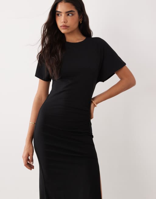 Cotton On midi-kjole med twist i sort, 3 af 4